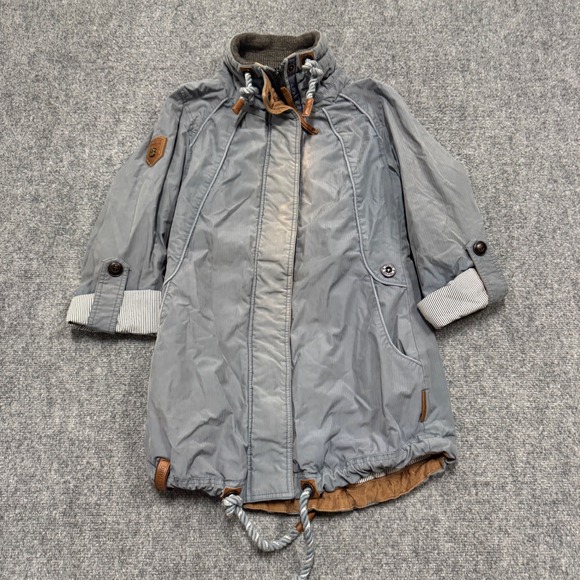Naketano Rain Jacket Men's Medium Stained Full Zip Lightwight Cotton Blend Gray - Picture 1 of 16